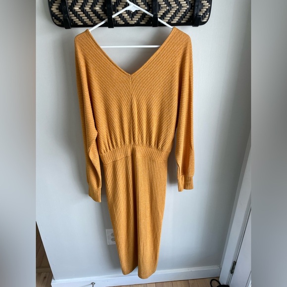 Daily Practice by Anthropologie Barre Midi Dress - Mustard Yellow - Size Small - Picture 14 of 16